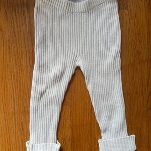 Cozy Cream Knitt Ribbed Kids Leggings